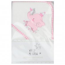 WF1657: Baby Pink Elephant  Hooded Towel/Robe